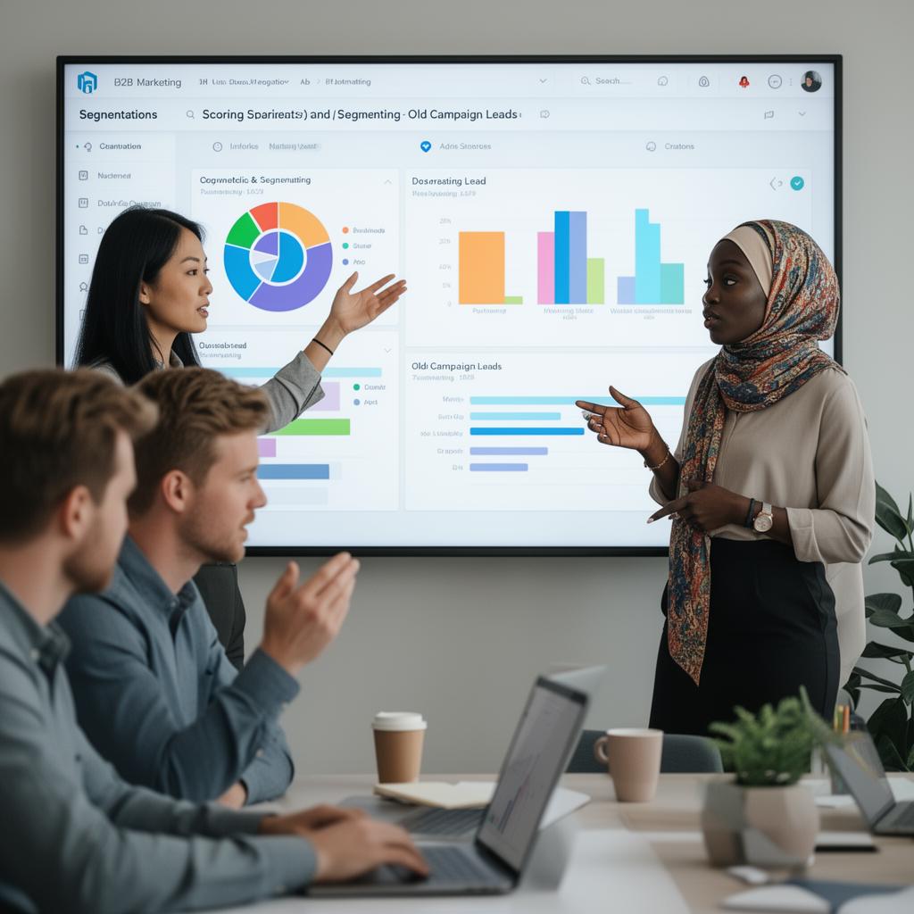B2B marketing operations team scoring and segmenting old campaign leads